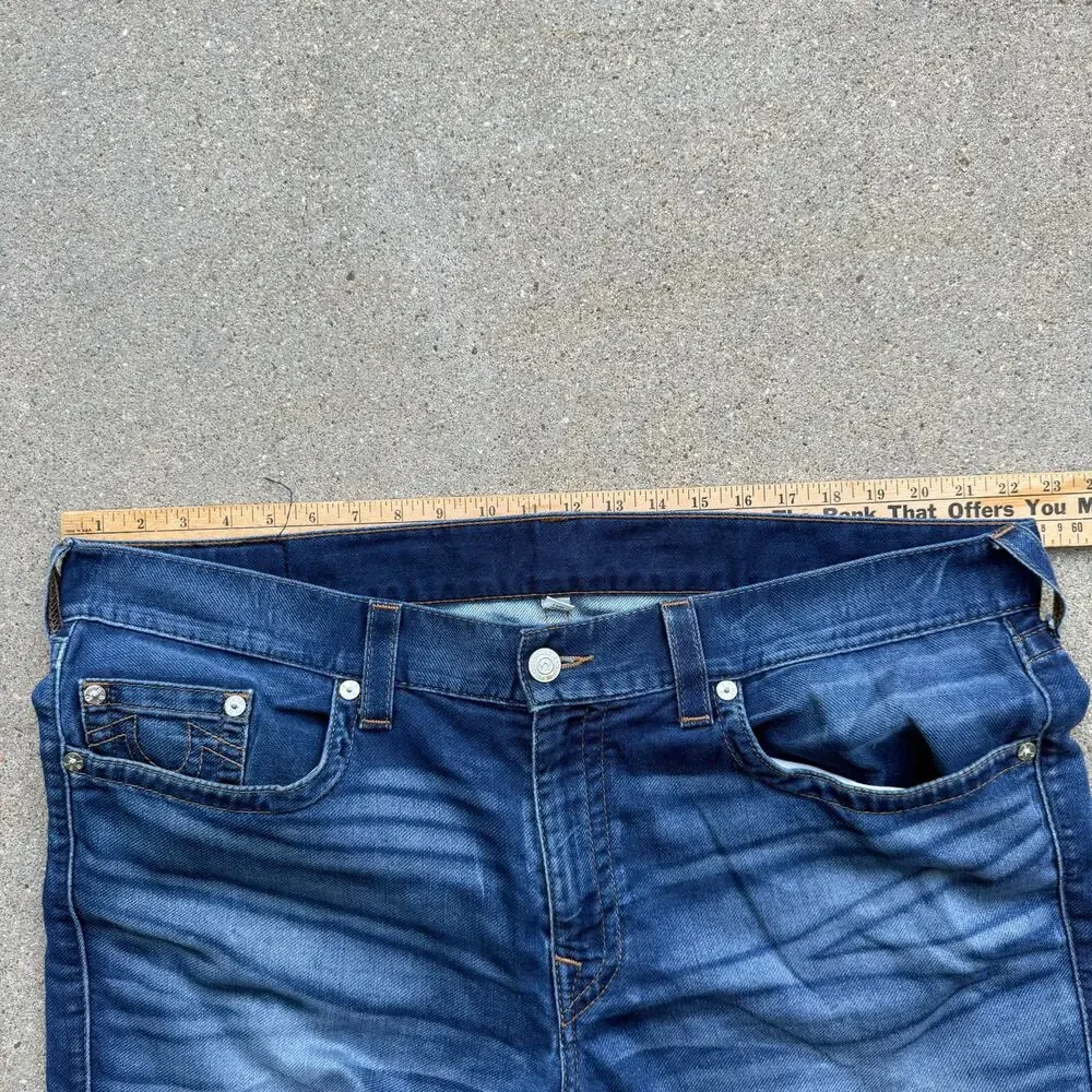 True Religion Slim Fit No Flap Pockets Denim Jeans 42 Dark Wash